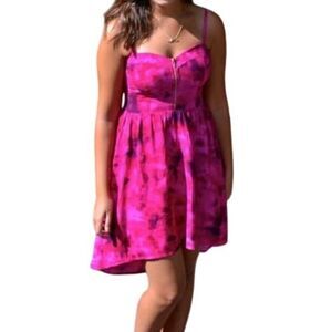 MATERIAL GIRL High Low Spaghetti Strap Dress‎ Pink Multi Size Small